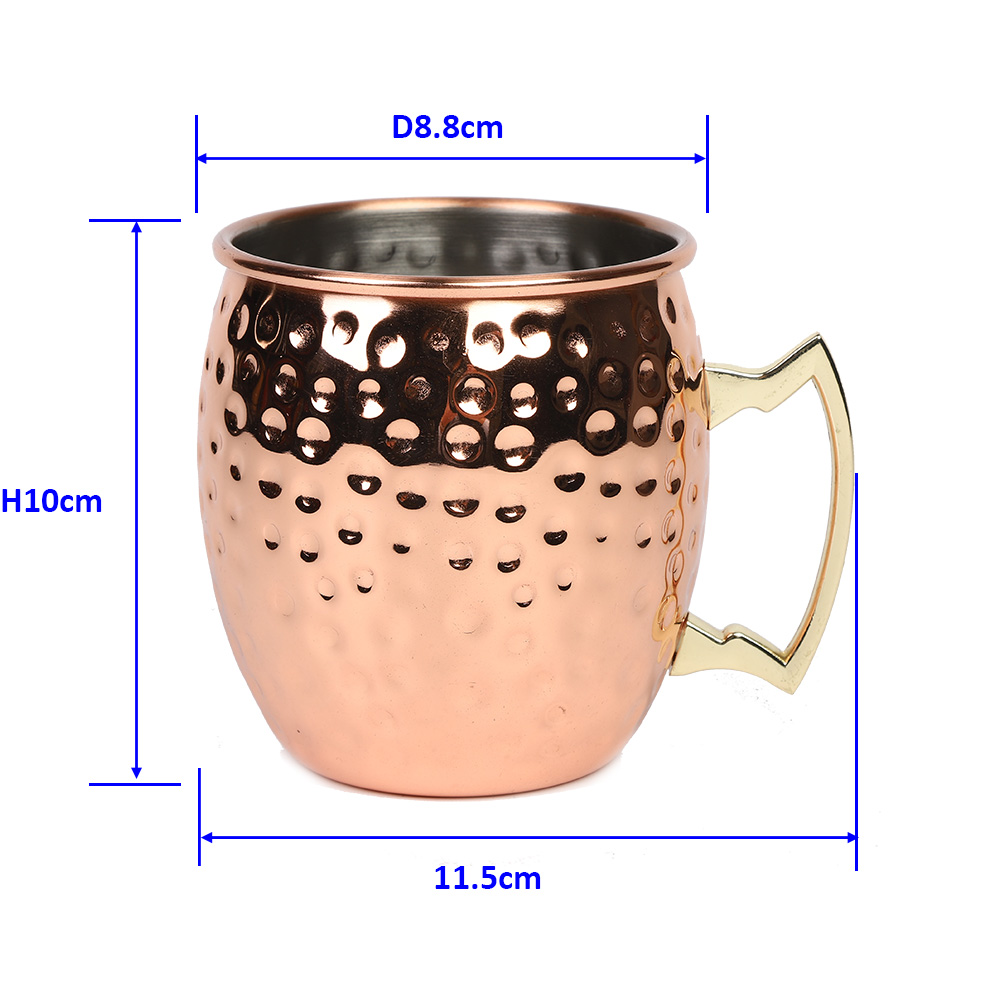 530 ml Cooper-beschichteter Moskau-Mule-Becher aus Edelstahl 5