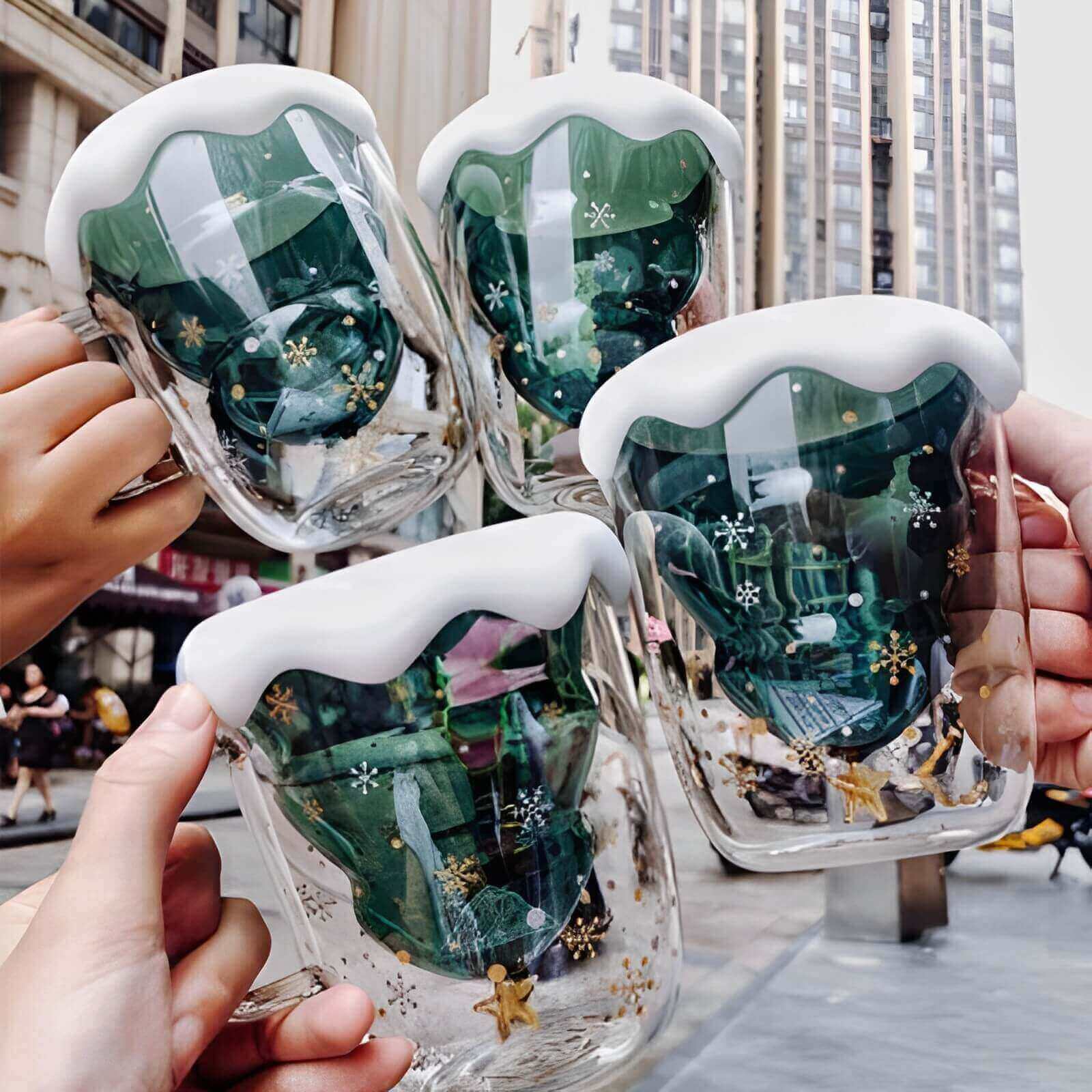 10 Oz doppelwandige Weihnachtsgläser-Kaffeetasse von Longrichbar 5