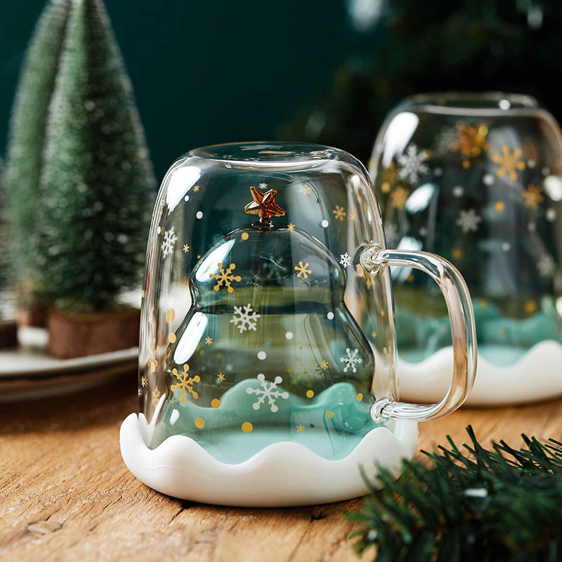 10 Oz doppelwandige Weihnachtsgläser-Kaffeetasse von Longrichbar 3
