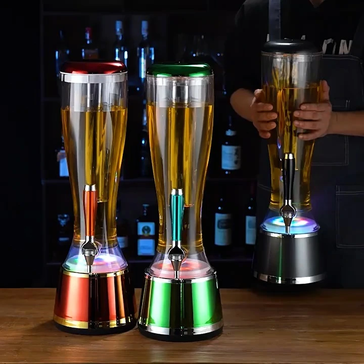 Nuovo dispenser per bevande Beer Tower da 3 litri con luci a LED 1