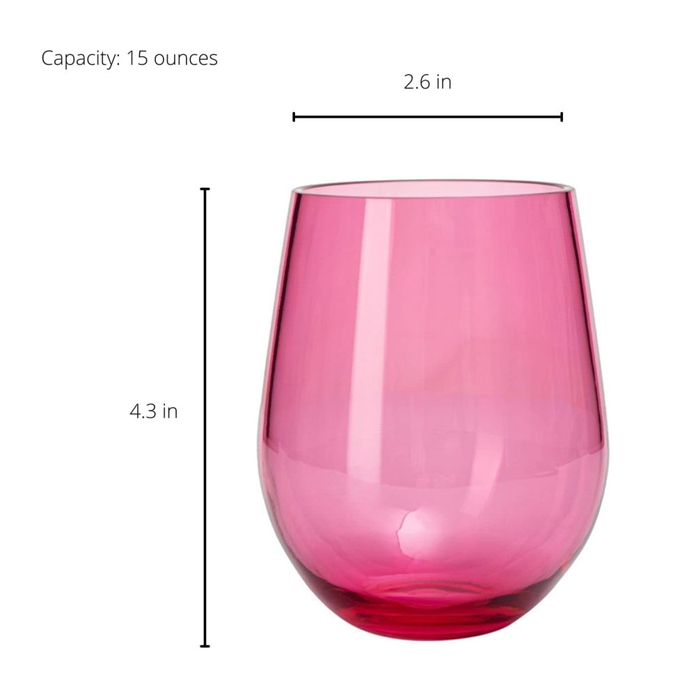 Bicchieri da vino senza stelo in plastica personalizzati 7