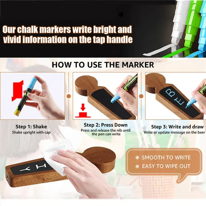Custom DIY Wood Chalkboard Beer Tap Handles - Longrichbar