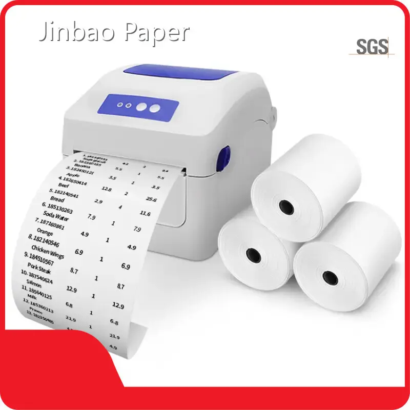 Jinbao Paper Terminal Roll Paper 100% Pure Wood Pulpcompany 1