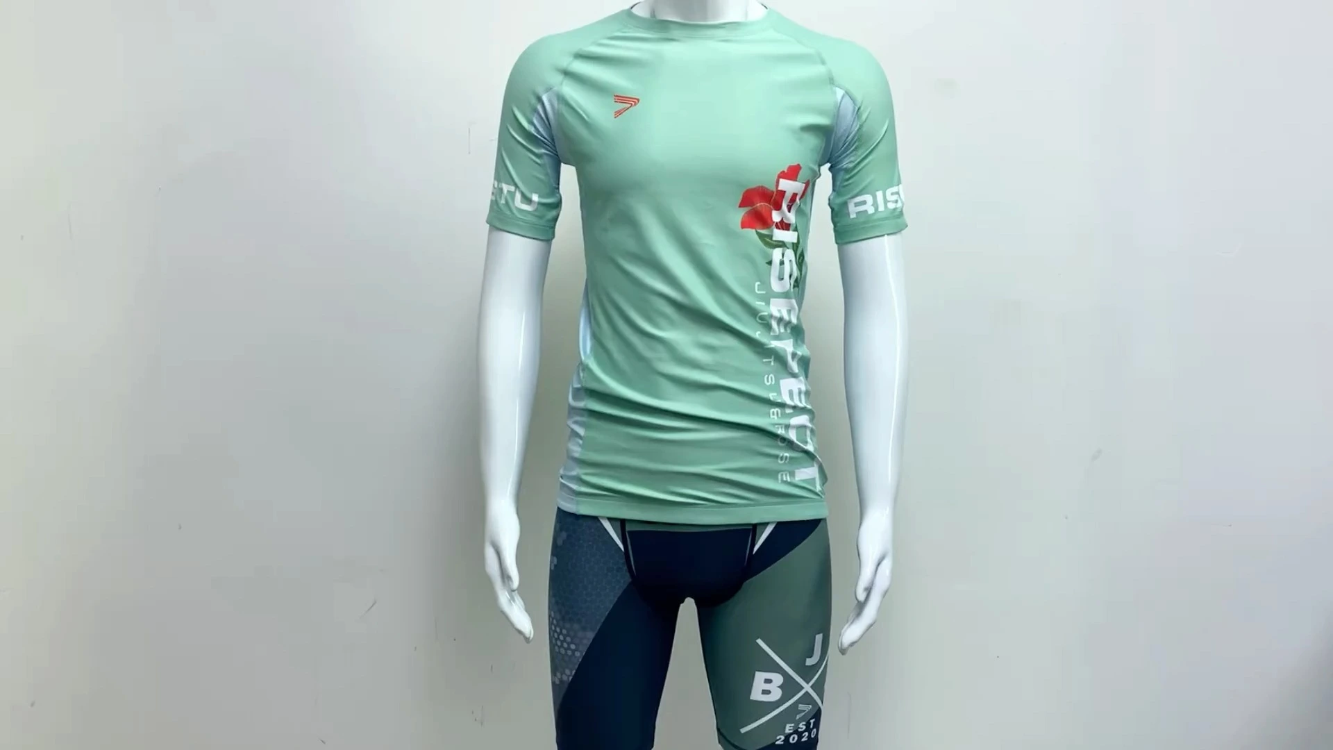 Custom Bjj Short Sleeve Rash Guard MMA Wholesale Flower 1
