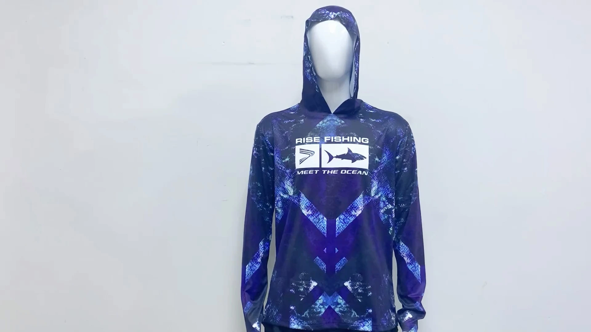 Rise Camouflage Hunt Fishing Jersey Hoodie Blue shirts 1