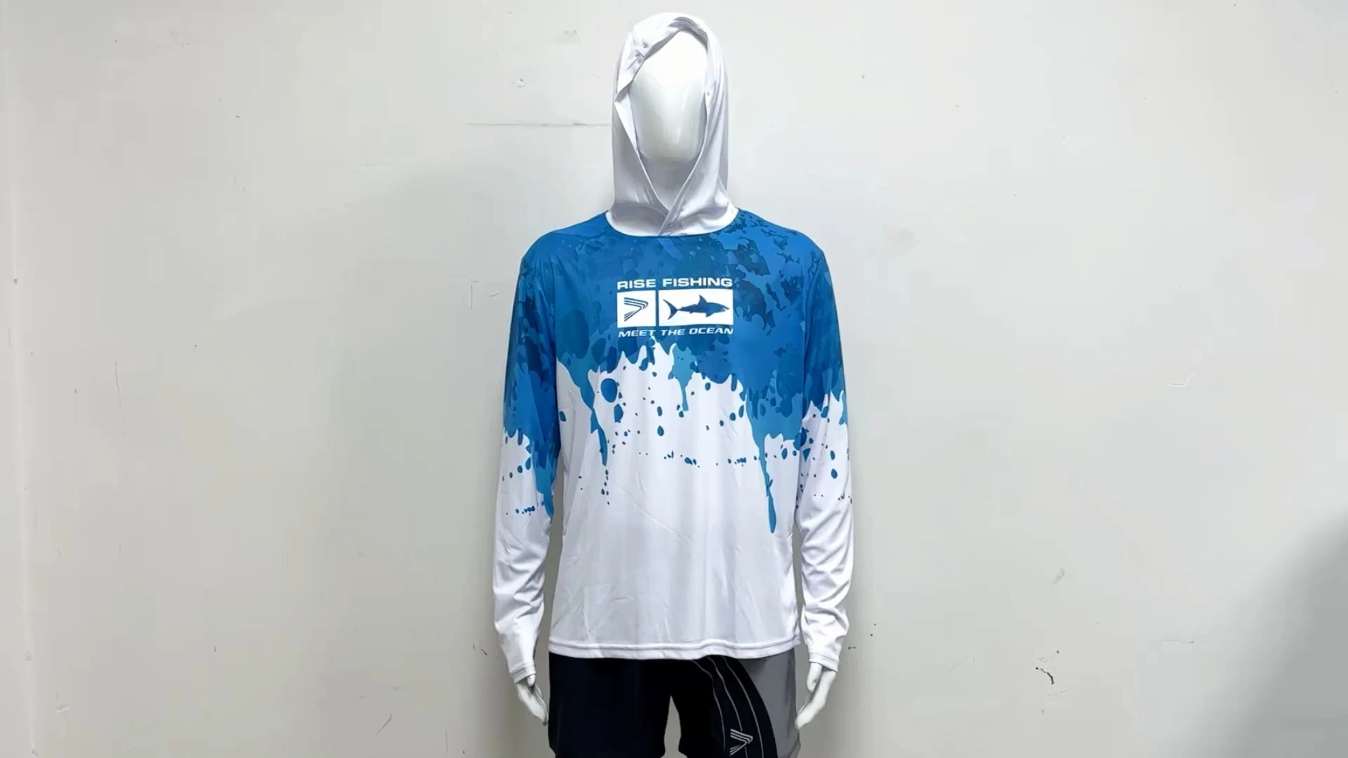 Rise Camouflage Hunt Fishing Jersey Hoodie Blue pigment 1