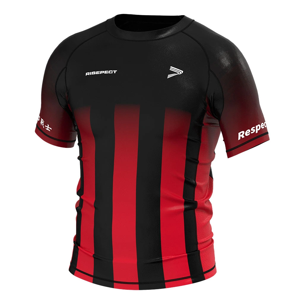 Rise 2.0 Custom BJJ Short Sleeve Rash Guard MMA Rash Guard Wholesale Blue Red gradient 1