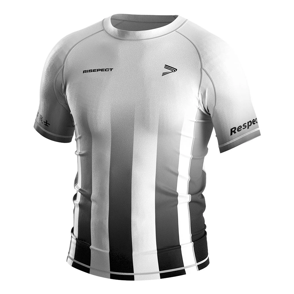Rise 2.0 Custom BJJ Short Sleeve Rash Guard MMA Rash Guard Wholesale White-black gradient 1