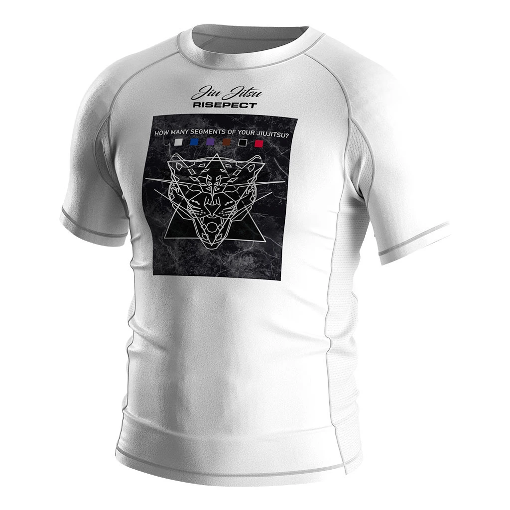 Rise 2.0 Custom Wholesale Bjj MMA Short Sleeve Rash Guard White 1