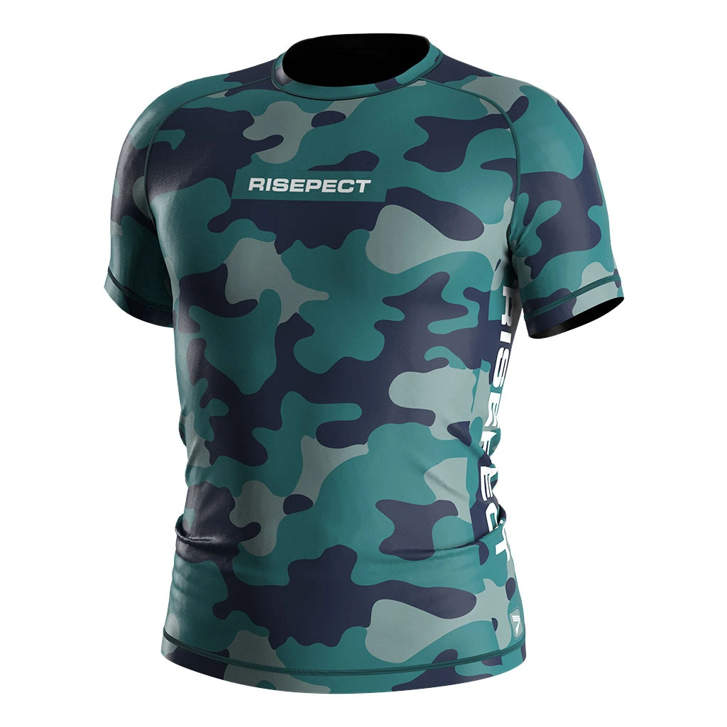 Rise 2.0 Custom Wholesale Bjj MMA Short Sleeve Rash Guard Camouflage 1