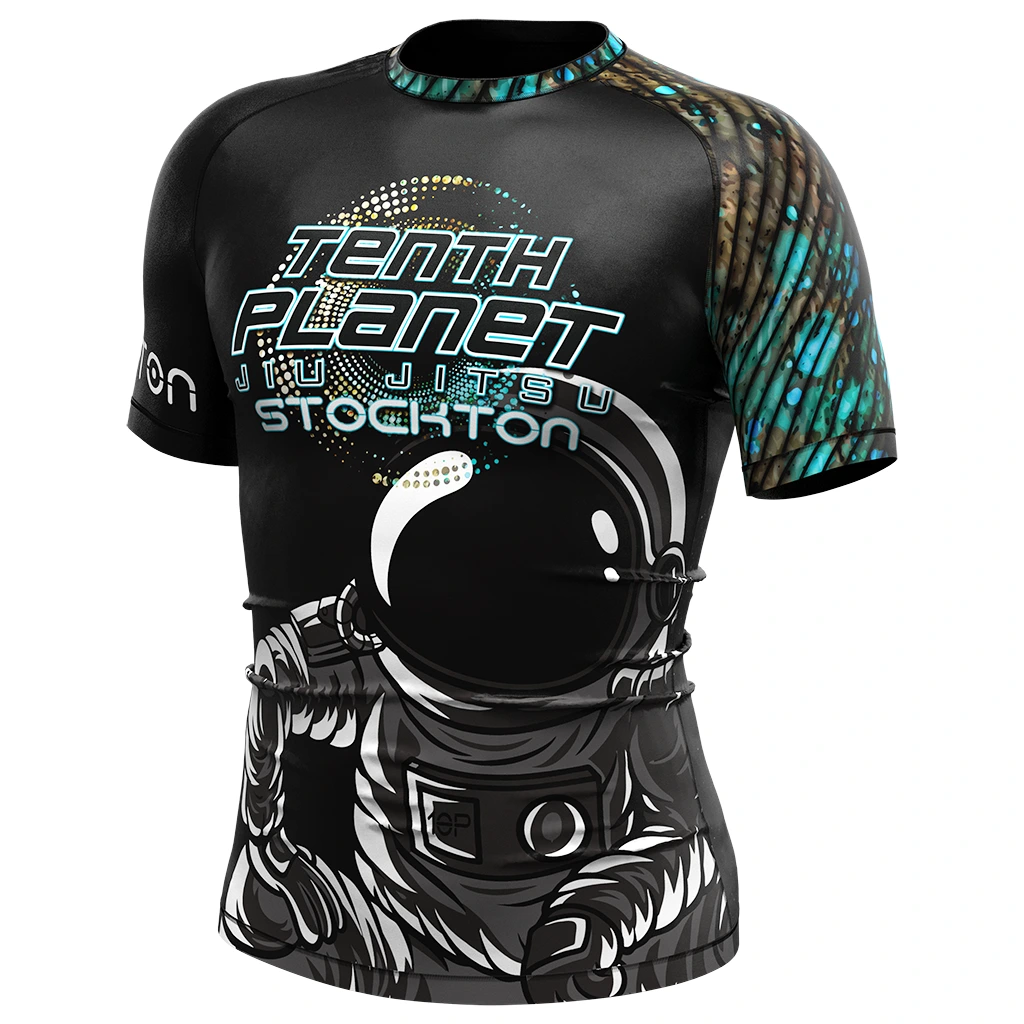 Rise MMA BJJ JIUJITSU Short Sleeve Rash Guard Astronaut 1