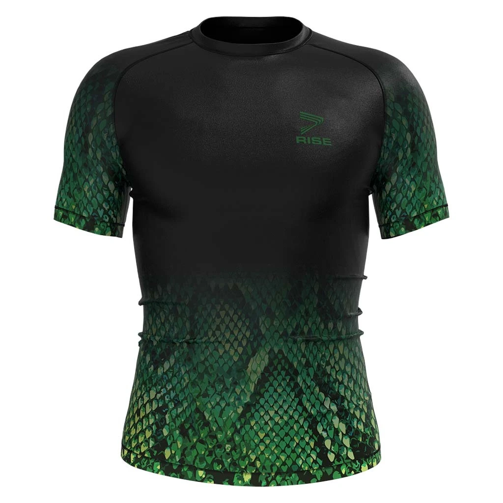 Rise MMA BJJ JIUJITSU Short Sleeve Rash Guard snake's skin 1
