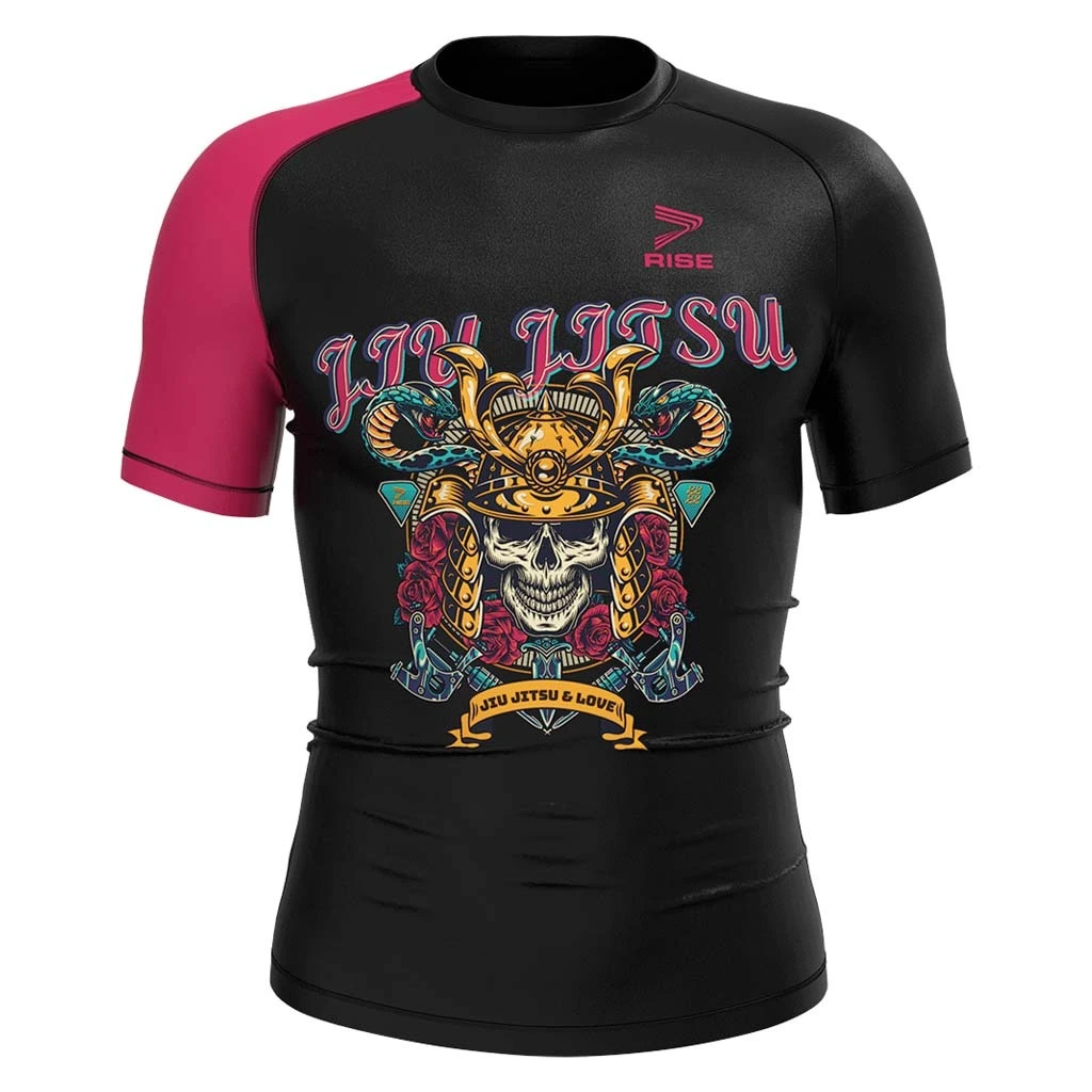 Rise MMA BJJ JIUJITSU Short Sleeve Rash Guard demon 1