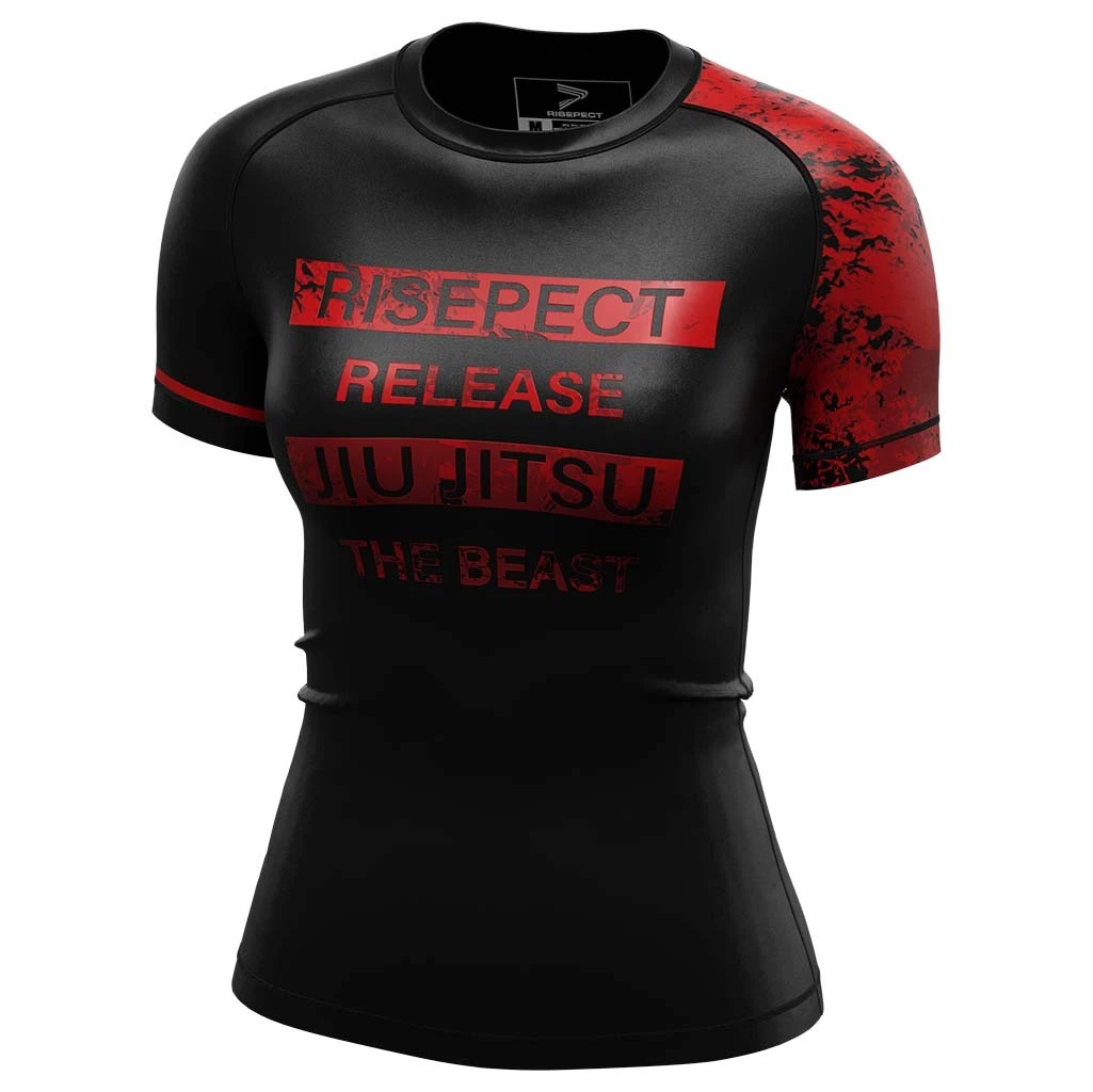 RisePECT MMA BJJ JIUJITSU Short Sleeve Rash Guard Woman 1