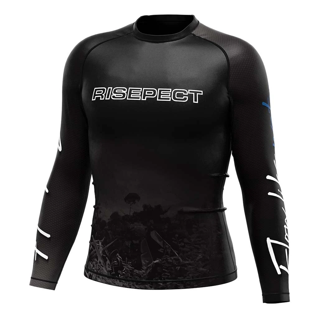 Risepect JIUJITSU MMA BJJ Long Sleeve Rash Guard black chimpanzee 1