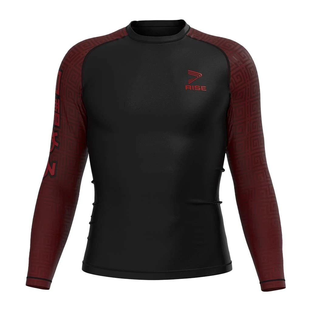 Rise JIUJITSU MMA BJJ Long Sleeve Rash Guard Black devil 1