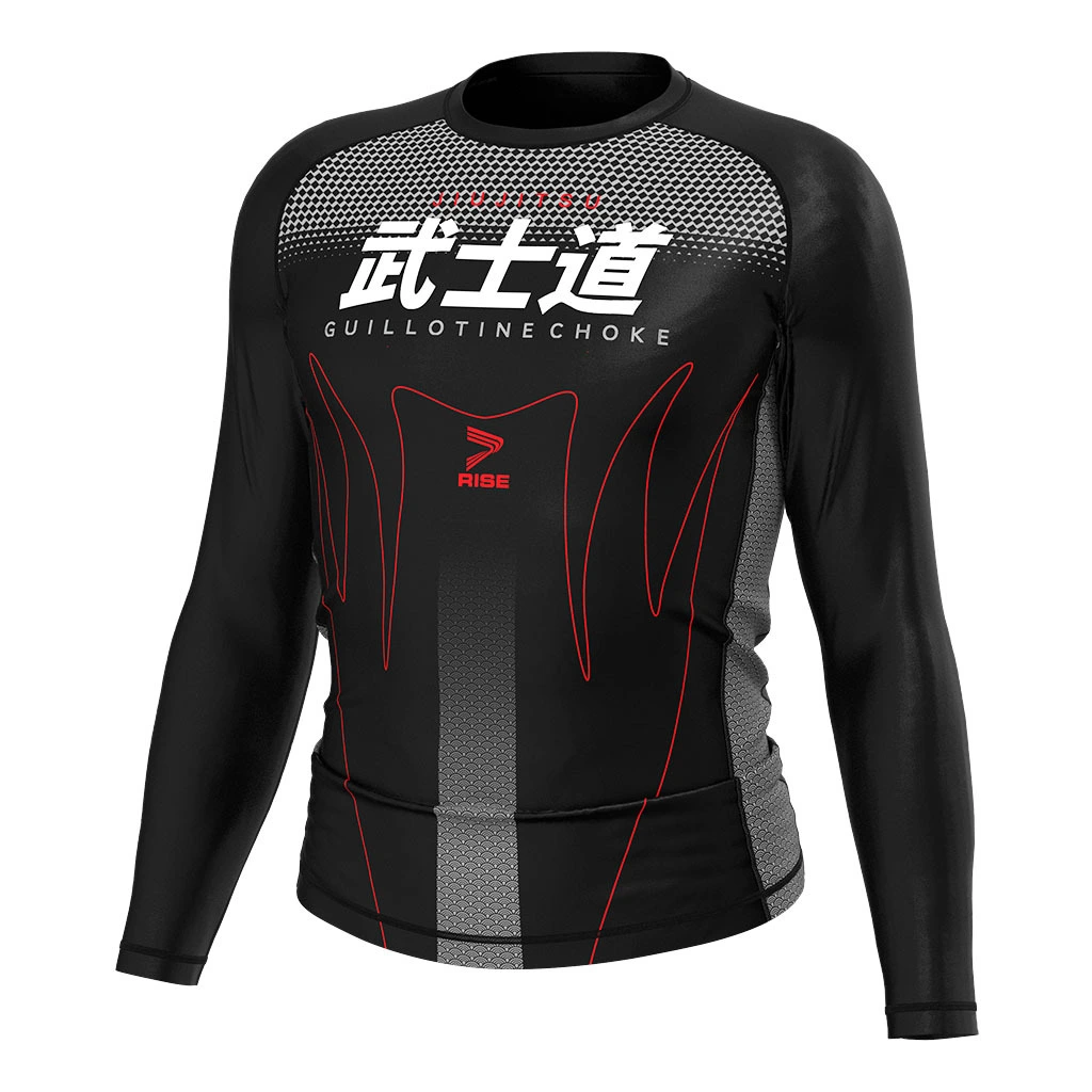 Rise 2.0 JIUJITSU MMA BJJ Long Sleeve Rash Guard Black Warrior 1