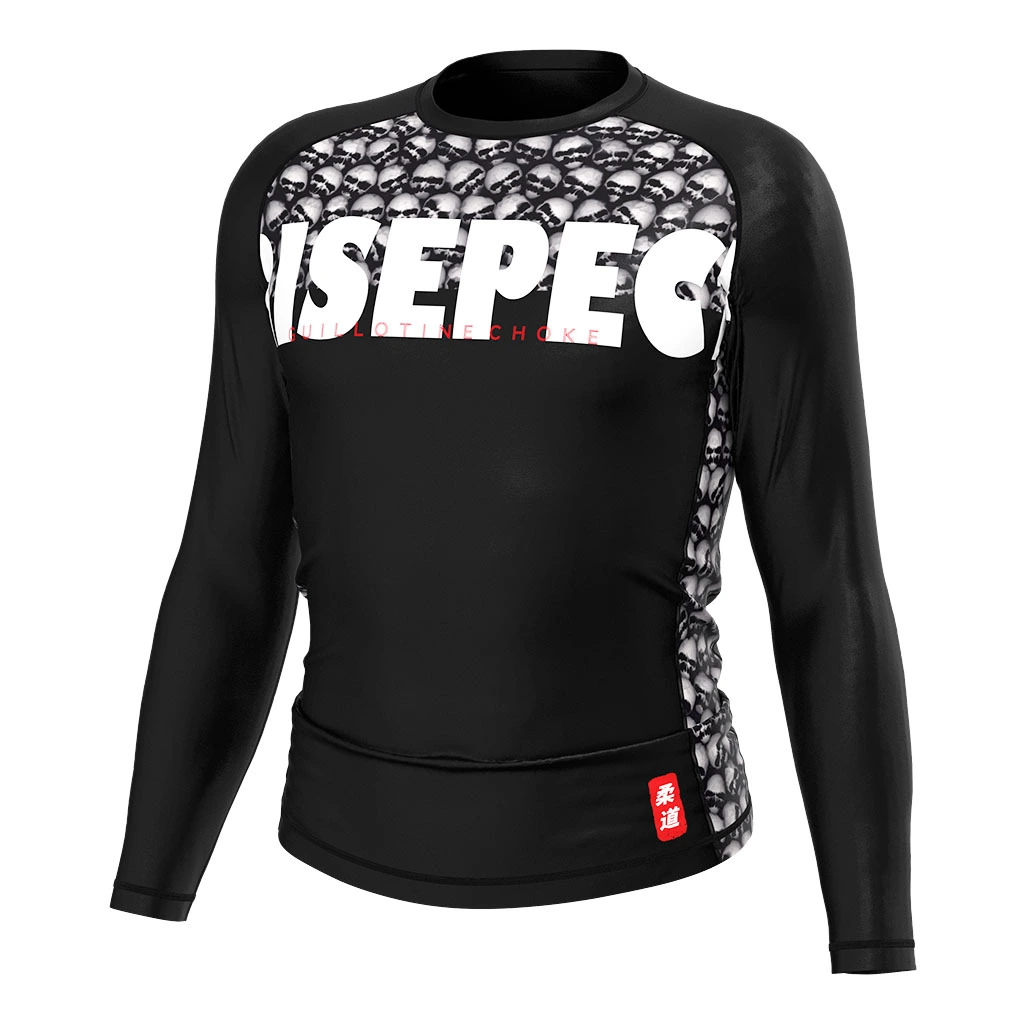 Rise 2.0 JIUJITSU MMA BJJ Long Sleeve Rash Guard Black Skull 1