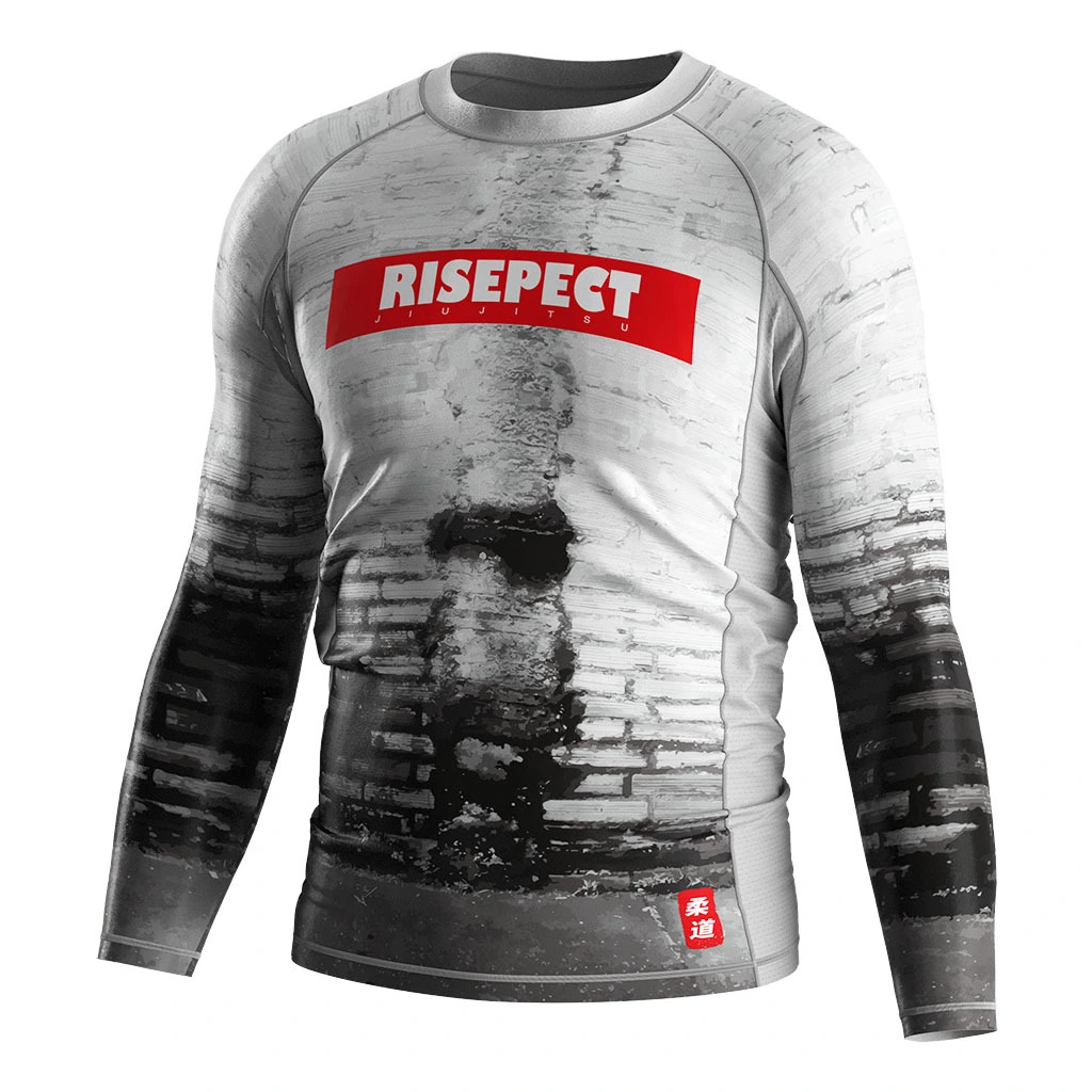 Rise 2.0 JIUJITSU MMA BJJ Long Sleeve Rash Guard Brick Grey 1