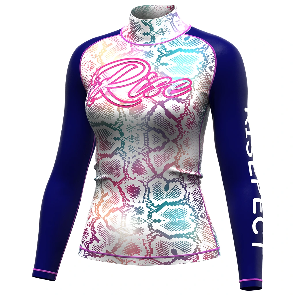 Rise JIUJITSU Long Sleeve Rash Guard Swimming Woman Snake's Skin 1