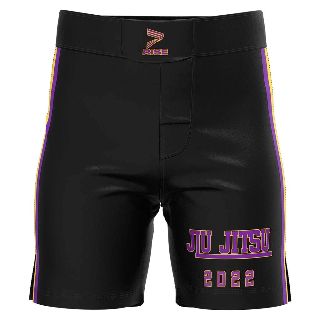 RISE UFC BJJ MMA Shorts With VELCRO Black Jiujitsu 1