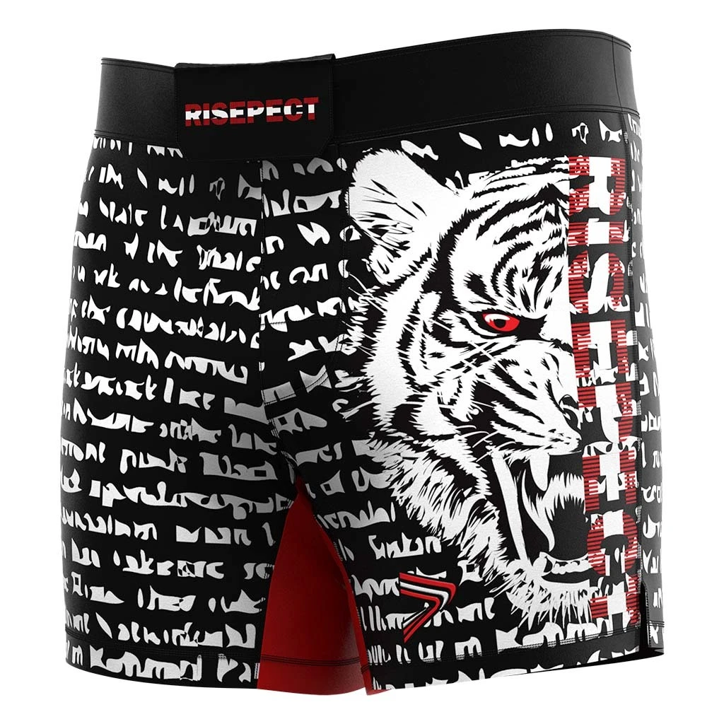 RISE UFC BJJ MMA Thai Shorts With VELCRO jiujitsu White-tiger 1
