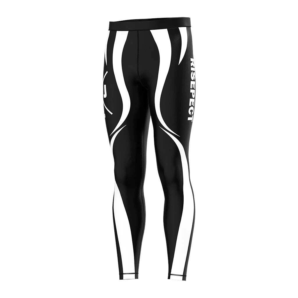 Rise Jiujitsu BJJ MMA Spats Black And White 1