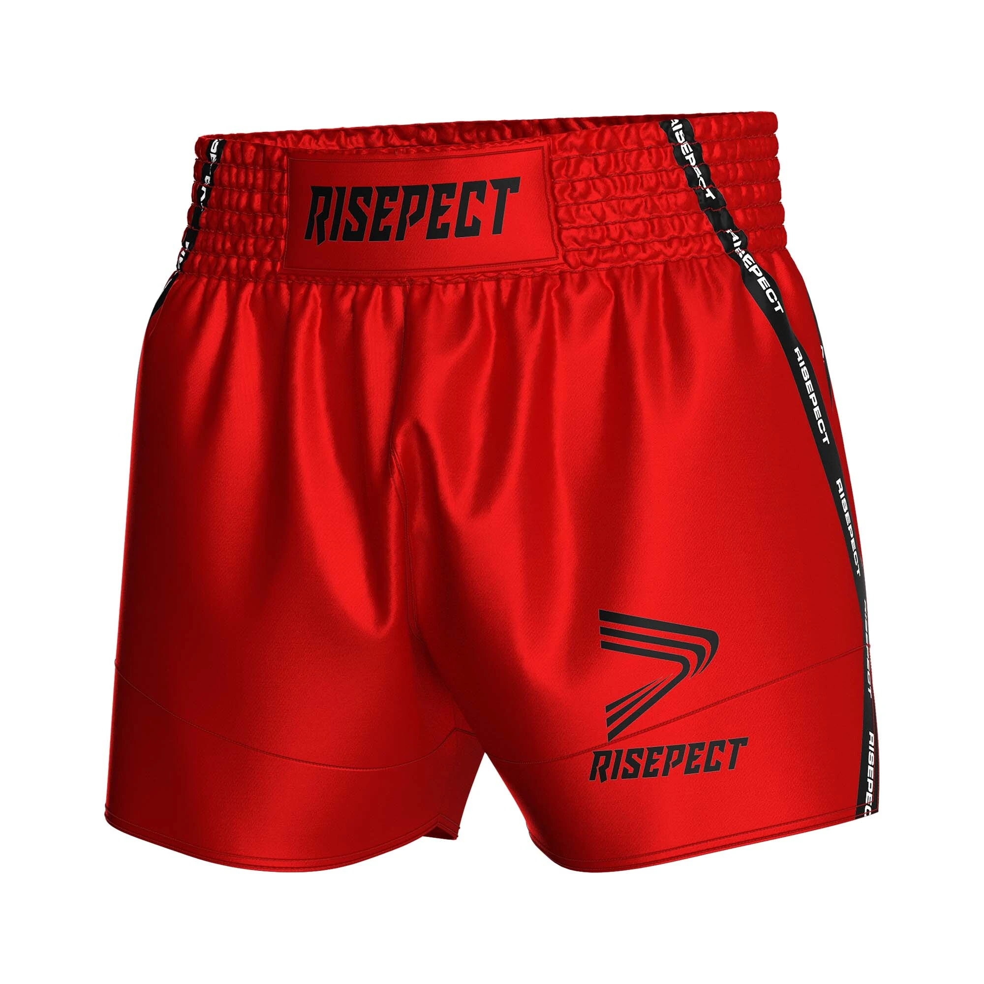 RISE Red Quick-Dry Thai Boxing Shorts for Training & Competition 1