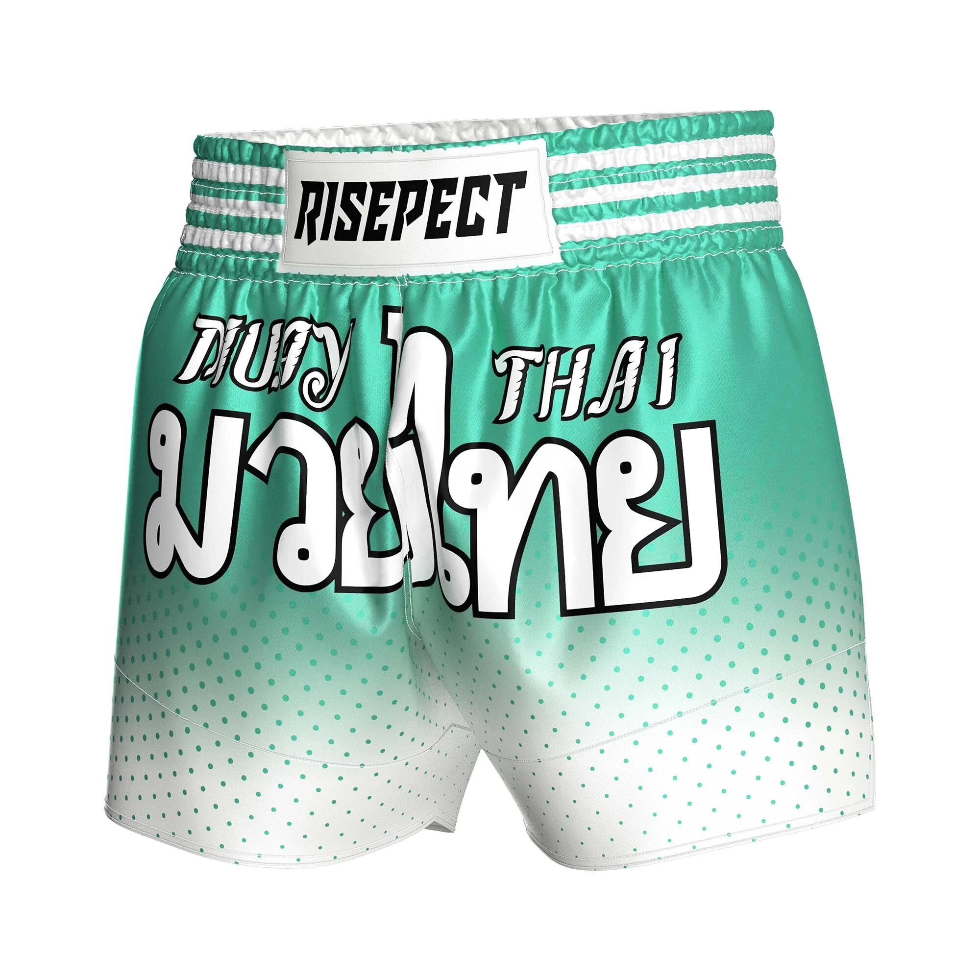 Rise Green Muay Shorts Polka Dots Muay Thai Shorts Gradient Bright 1