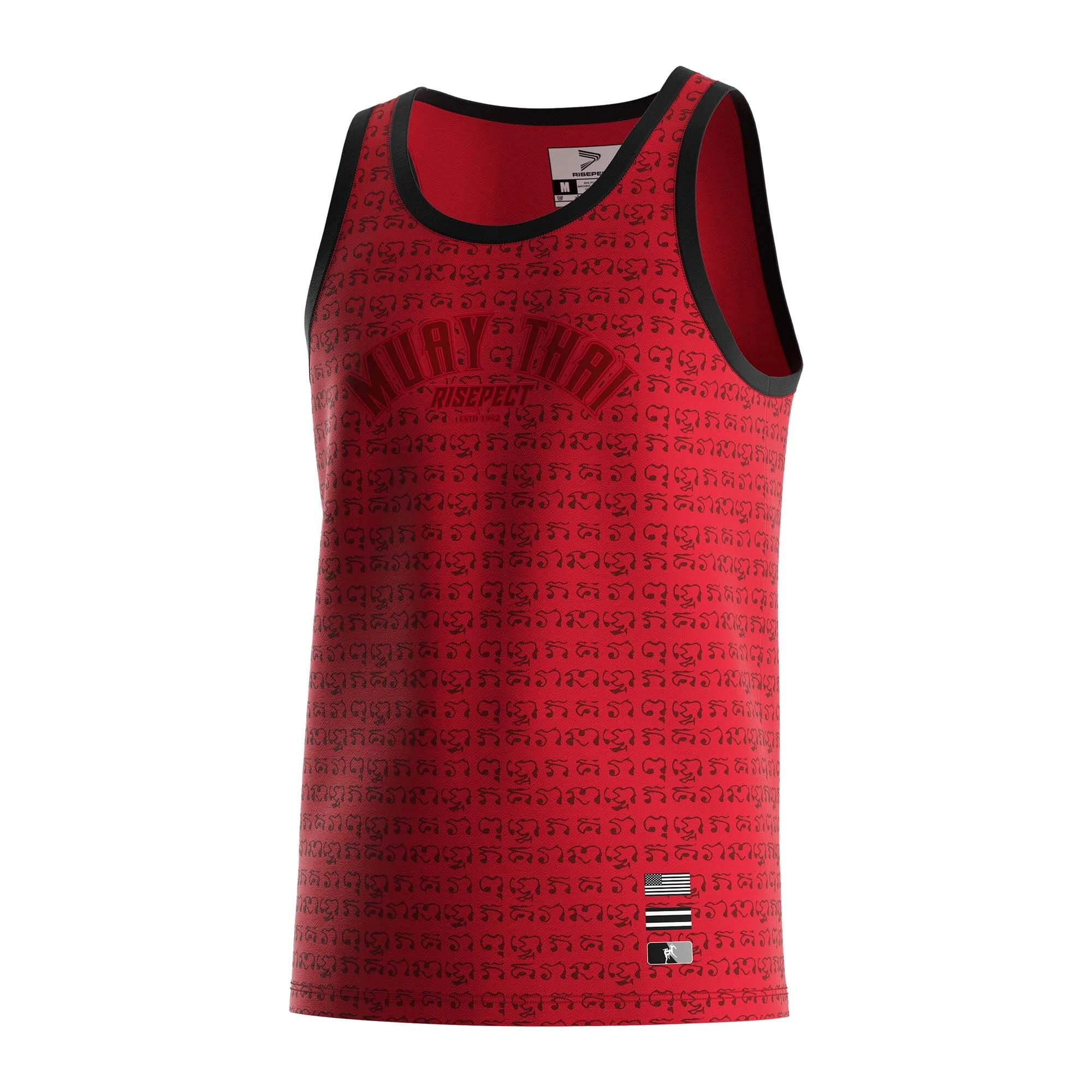 Sinhala Alphabet Thai Tank Top ESTD 1982 Red Tshirt RISEPECT 1