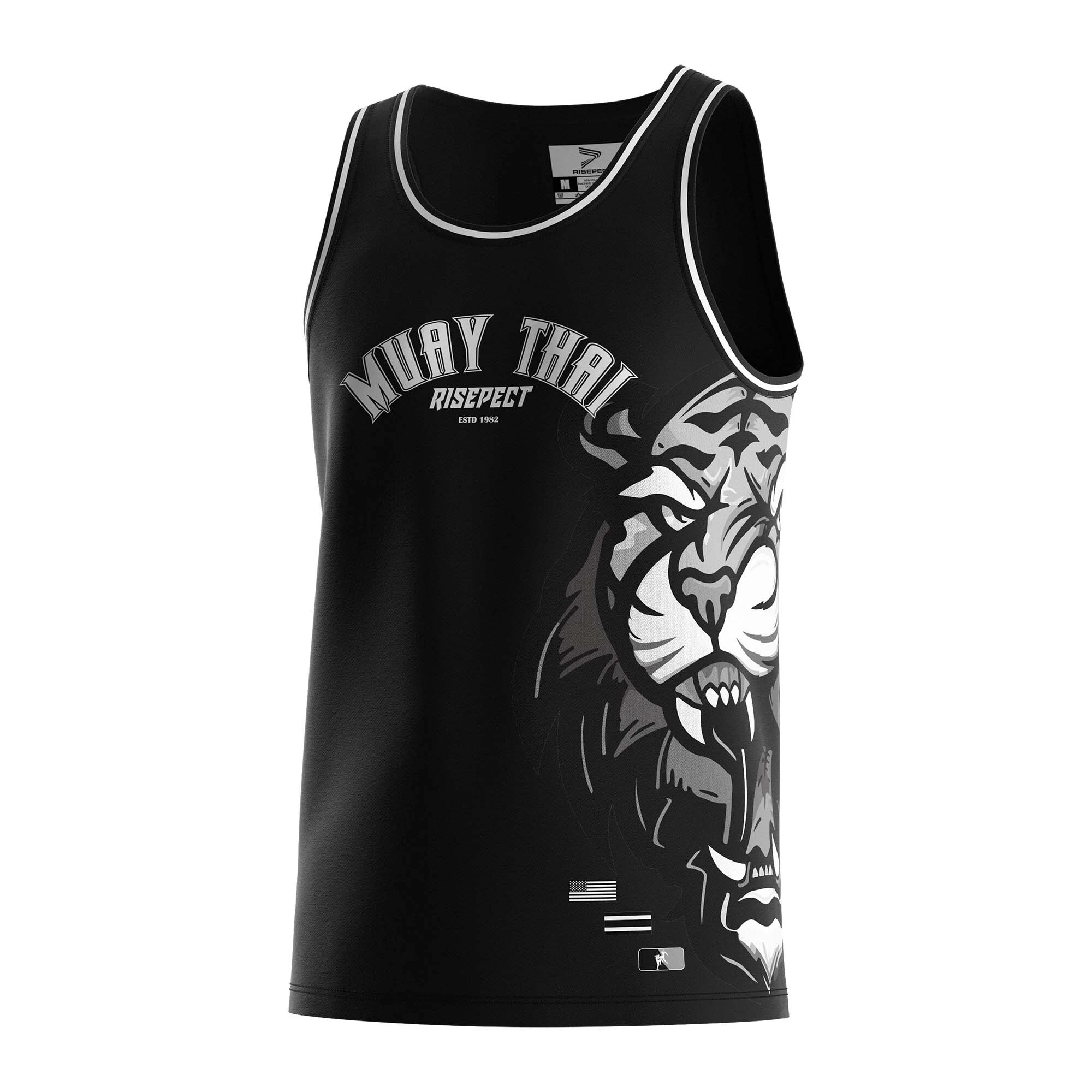 Black Thai Tank Tops Tiger ESTD 1982 5-star Tshirts RISEPECT 1