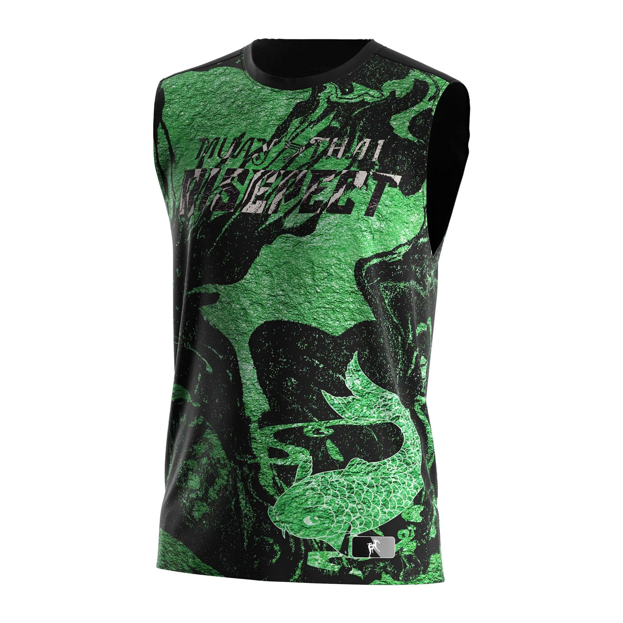 Deep Sea Green Fish Muay Thai Sleeveless Safety Shirts Boxing Wholesale 1