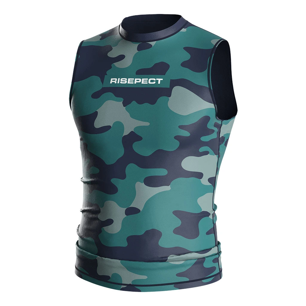 Custom Army Green Camouflage Sleeveless Rash Vest Mens Judo MMA 1