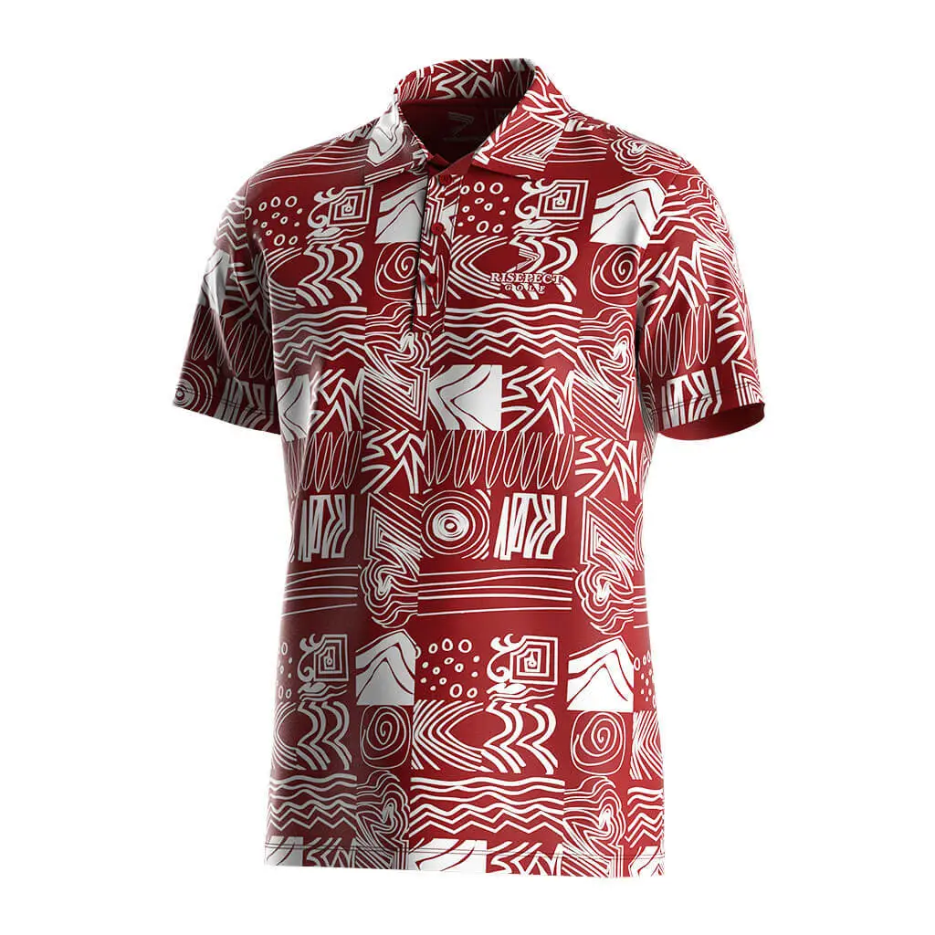 Red Golf Polo Supplier Geometry Shirt 1