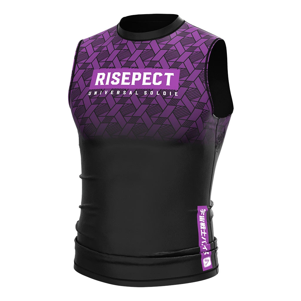 Purple Weaving Print Ladies Sleeveless Rash Vest MMA BJJ Wholesale 1