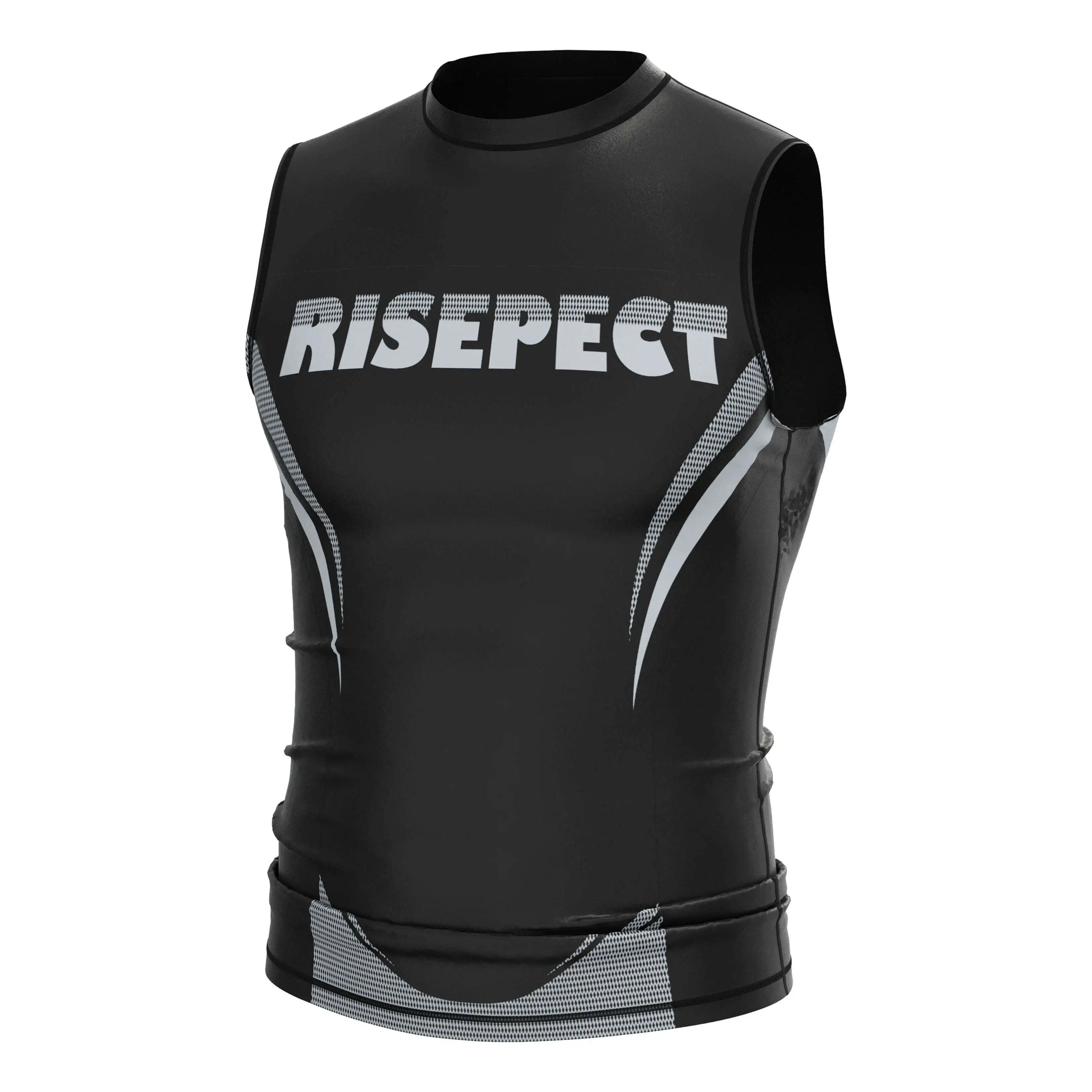 Fashion Sleeveless Best Rash Vest For Swimming Manufacturer Black 1