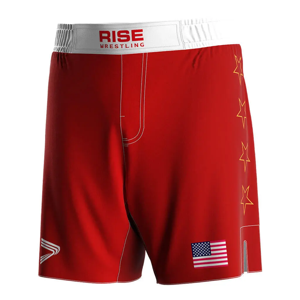 High-Performance Red USA Wrestling Shorts for Ultimate Flexibility 1