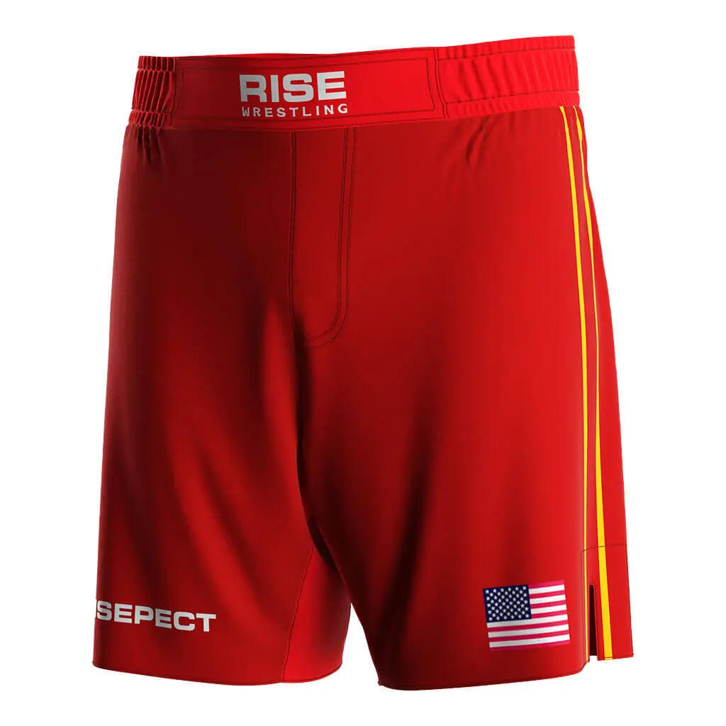 Best Red Wrestling Shorts Supplier for Athletes Custom Design Quality 1
