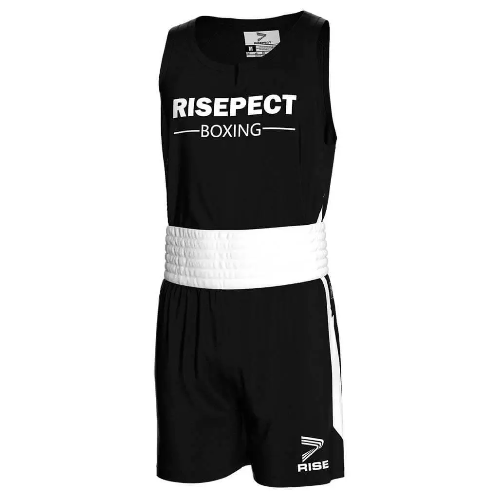 Black Boxing Uniform Set Durable and Comfortable Suit Boxing 1