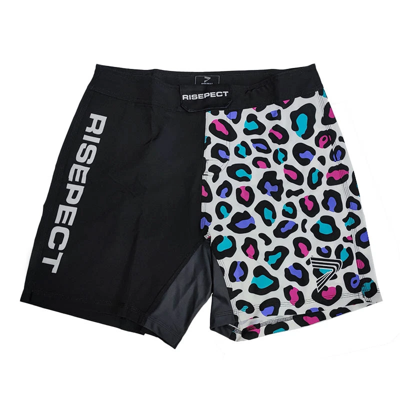 RISEPECT Leopard Print Two-Tone MMA Shorts 1