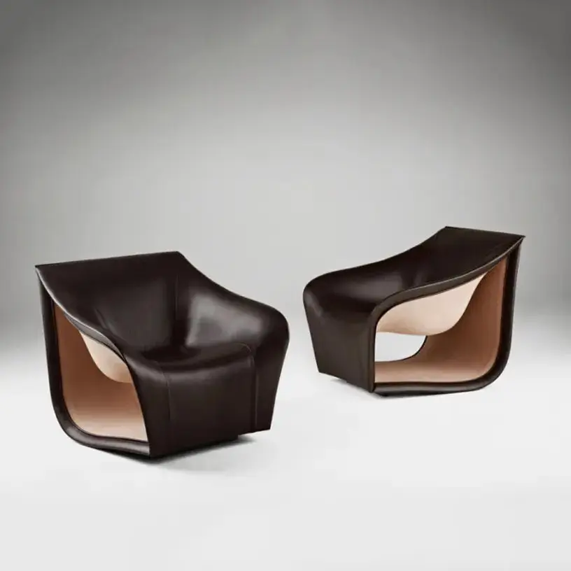 Comfy Modern Lounge Chair Stainless Steel + Fabric by HENYANG 6