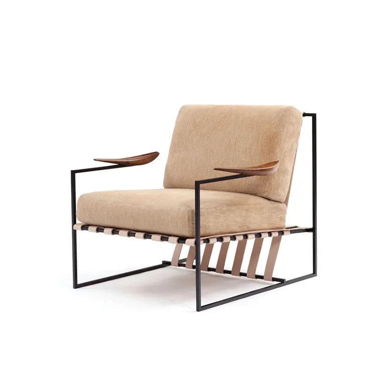 Limited Time Goods Modern Design Metal Frame Cushion Leisure Armchair 1