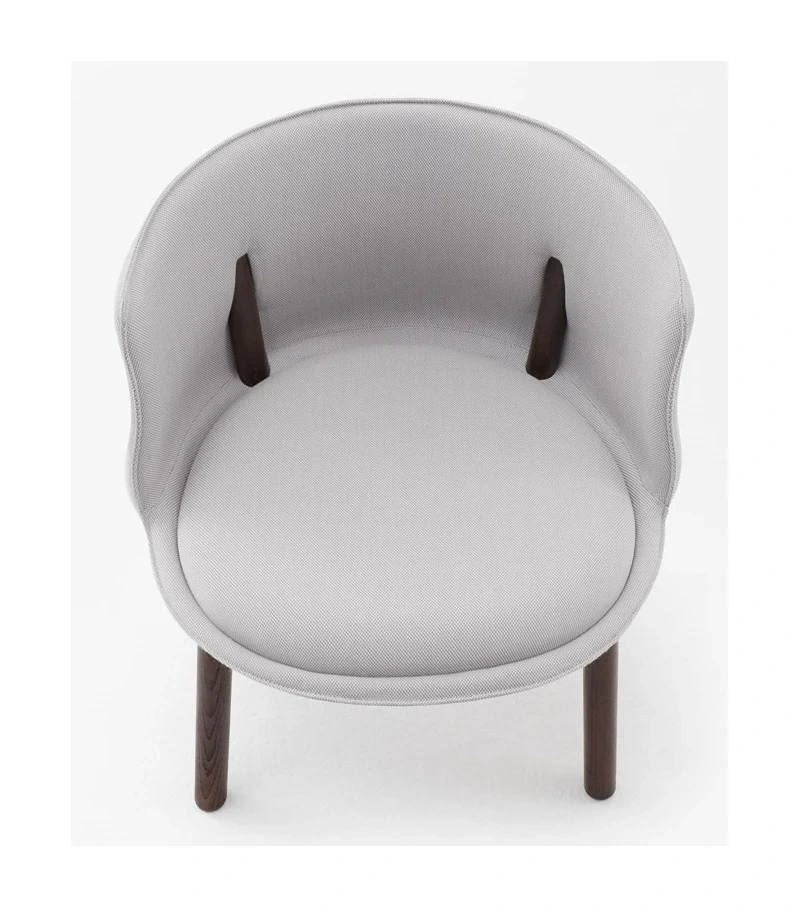 Modern Design Comfortable Wooden Legs Fabric Leisure Sofa Chair Living Room Chairs Upholstered Dinning Chair 1