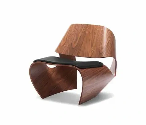 Nordic Creative Fiberglass Living Room Furniture Wooden Leisure Chair Armless Accent Lounge Chairs For Home 1