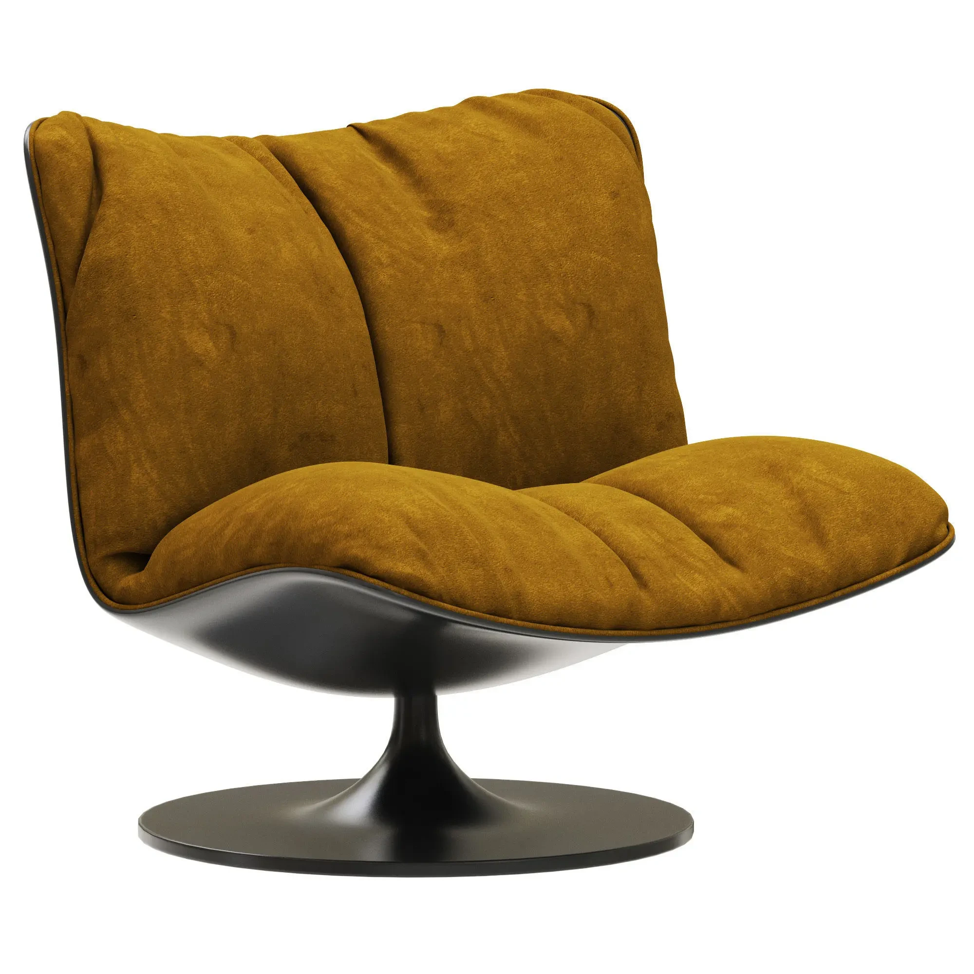 Modern Fabric Lounge Swivel Armchair Luxury Gold Metal Frame Velvet Single 1