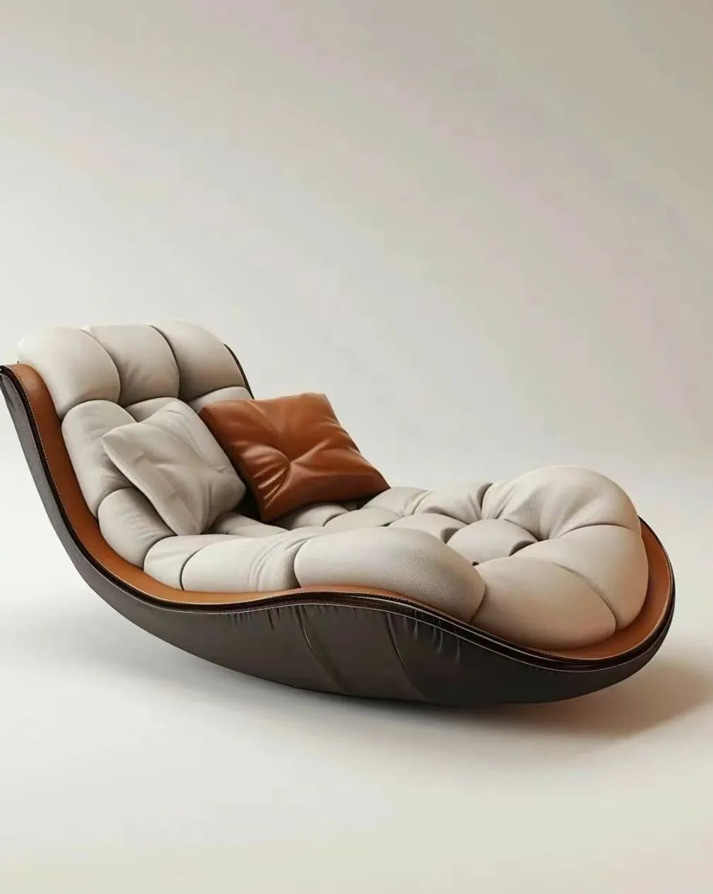 Modern simple bedroom study balcony lazy lounge chair Leather leisure chair light luxury single package sense sofa chair 1