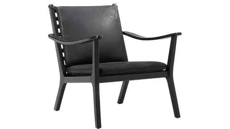 Italian Luxury Single Backrest Dining Chair Modern Simple Solid Wood Leather Armrest Home Living Room Outdoor Bedroom Buckle 1