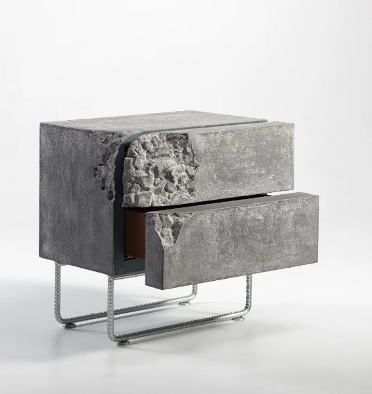 Metal foot gravel drawer bedside table simple creative design of bedroom 1