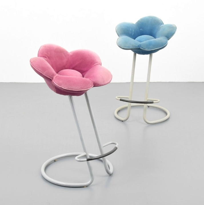 Nordic simple modern designer creative stainless steel petal bar chair 1