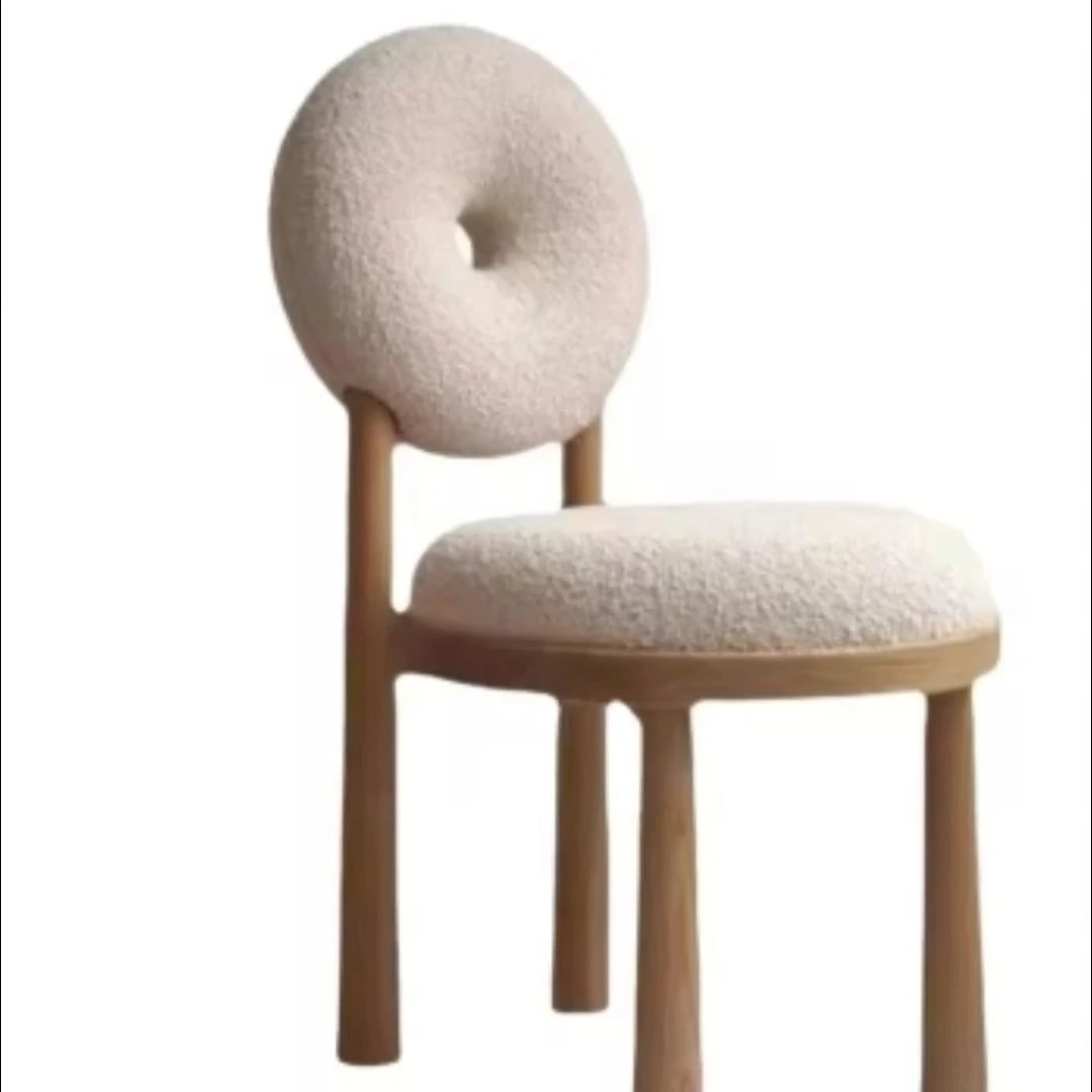 Modern Design Unique Solid Wood Leg Donut Backrest Fabric Leisure Chair for Living Room Home or Hotel Furniture 1